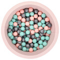 Piscina cu bile, Bubble Pops v9, 150 bile, Ø85 x 30 cm, bumbac/plastic, roz