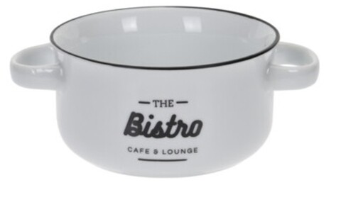 Bol pentru supa Bistro, 17x13x6.5 cm, portelan, alb Excellent Houseware