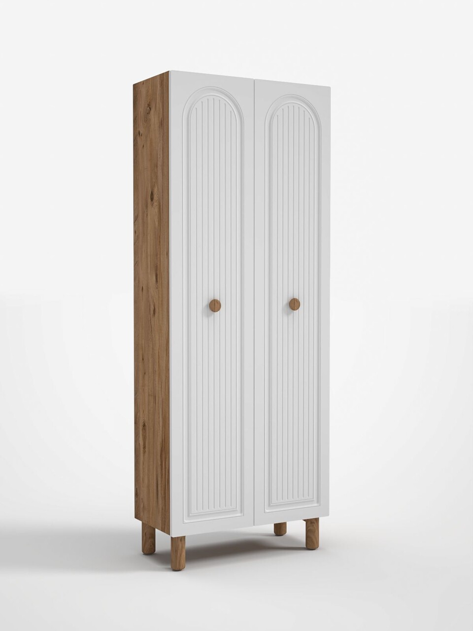 Dulap multifunctional, Hanah Home, Vionne, 70x185x35 cm, PAL, Pin Atlantic / Alb - view 5