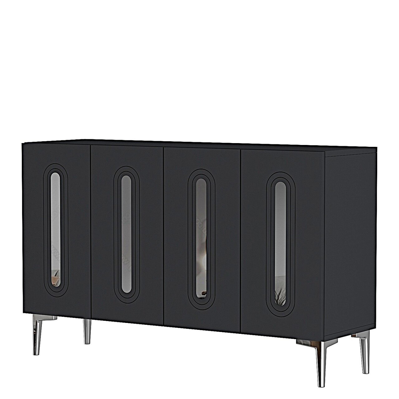 Consola, Hanah Home, Rany 120, 120x75x32 cm, Antracit / Argintiu - view 3