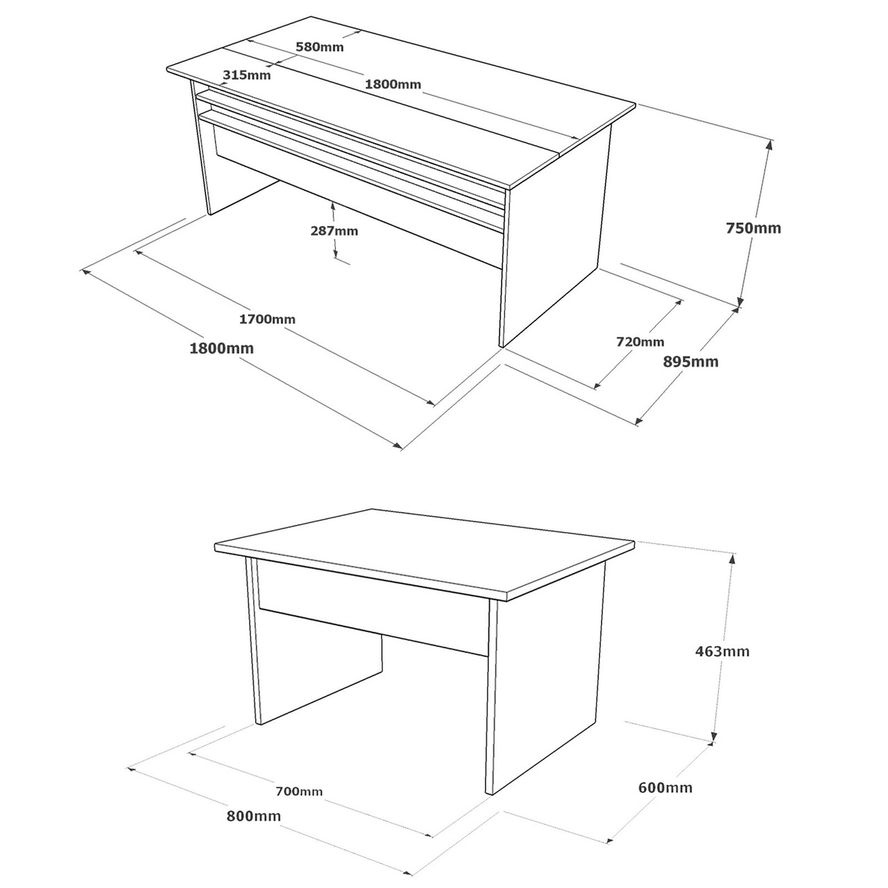 Set mobilier de birou, Locelso, VS6, Maro / Gri / Antracit