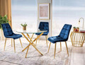 Scaun Chic Velvet, Signal, 51x44x89 cm, catifea/otel, albastru/auriu