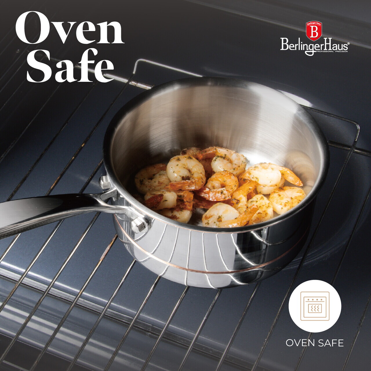 Cratita cu capac Berlinger Haus, Copper Touch, 16 cm, inox, argintiu - imagine 11