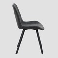 Scaun Silla, Homla, 52x60x83.5 cm, metal/poliester, gri inchis