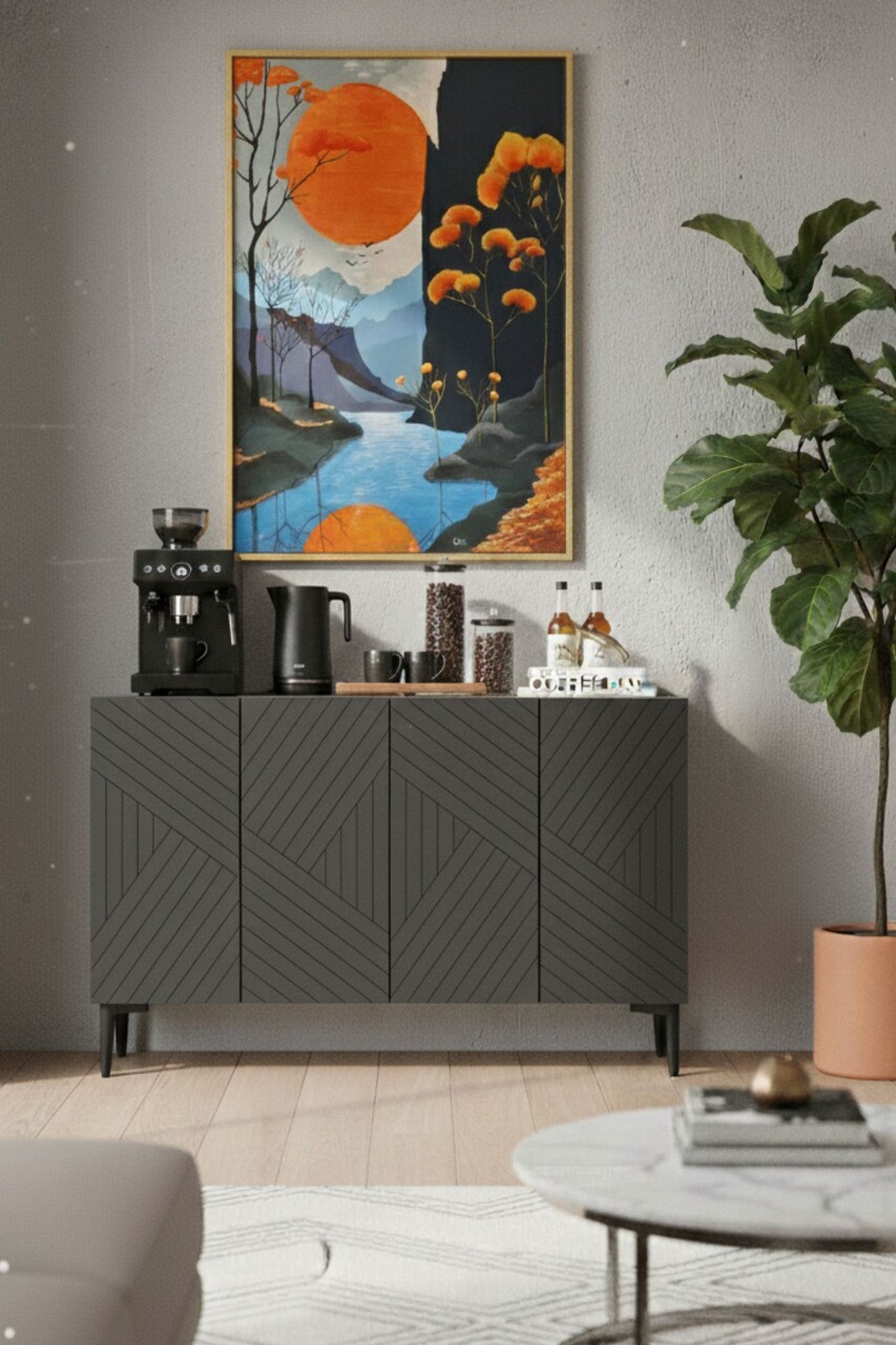 Consola, Hanah Home, Ferro 120, 120x75x32 cm, Antracit - view 2