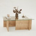 Masuta de cafea, Neostill, Escape, 105x40x65 cm, Sticla temperata , Maro