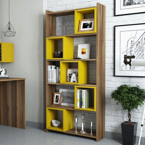 Corp biblioteca, hommy craft, box, 80x170x22 cm, nuc / galben