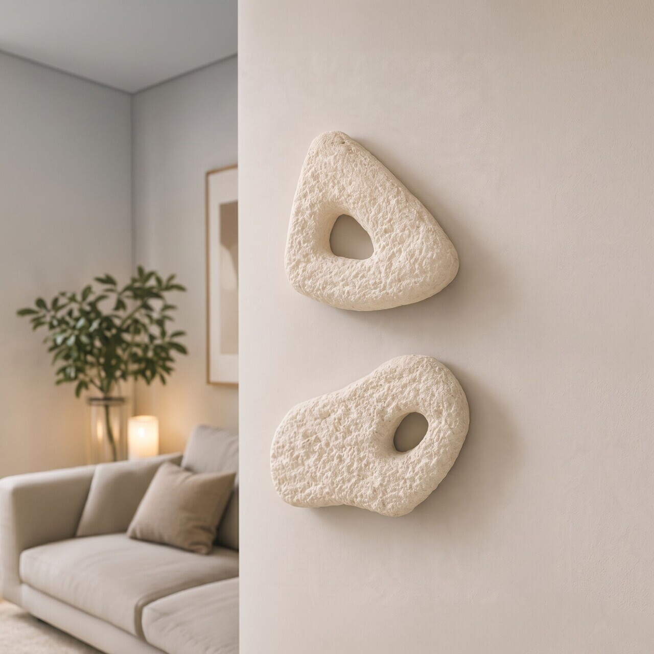 Set de accesorii decorative pentru perete, Myk3093, BETON CARBON, Dimensiunea obiectului 1: 19 x 23 cm, Aproape alb