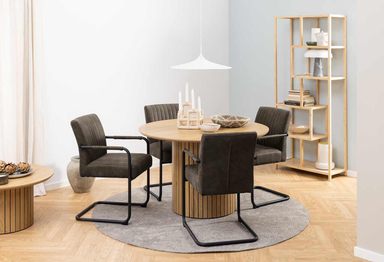 Scaun Adele, Actona, 50.5x64.5x84.5 cm, poliester/otel, antracit - view 7