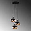 Lustra, Yildo - 6871, Opviq, 37 x 111 cm, 3 x E27, 40W, negru/cupru