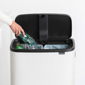 Cos de gunoi cu soft touch, Brabantia, Bo Touch, 2x30 L, 31.2x54.5x81.5 cm, otel, alb