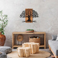 Decoratiune de perete, Willow, Lemn/metal, Dimensiune: 80 x 58 cm, Nuc / Negru