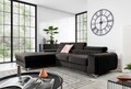 Coltar extensibil stanga 3 locuri ELTAP, LT-97RIV, Grayson, 278x205x92 cm, lemn/poliester, gri inchis