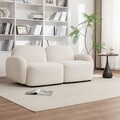 Canapea modulara 2 locuri Helmi, Homla, 184x87x73 cm, MDF/metal/poliester, ecru