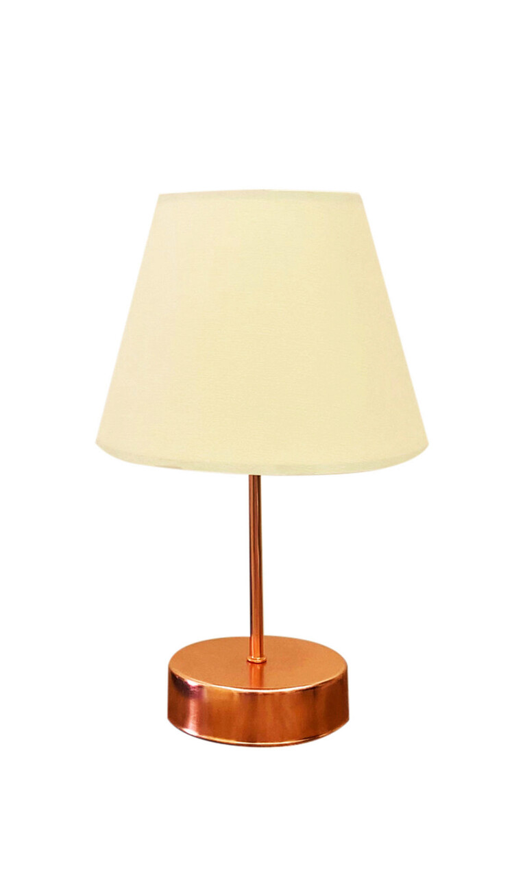 Lampa de masa, FullHouse, 390FLH1709, Metal, Crema / Trandafir