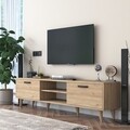 Comoda TV, Wren, A5 - 394, 180 x 48.3 x 35 cm, pal melaminat, nuc