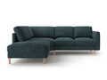 Coltar stanga 4 locuri, Eden, Micadoni, 267x234x90 cm, tesatura structurata, verde albastrui melanj