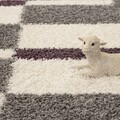 Covor Shaggy Kenya, Purple Line, Decorino, 140x200 cm, polipropilena, multicolor