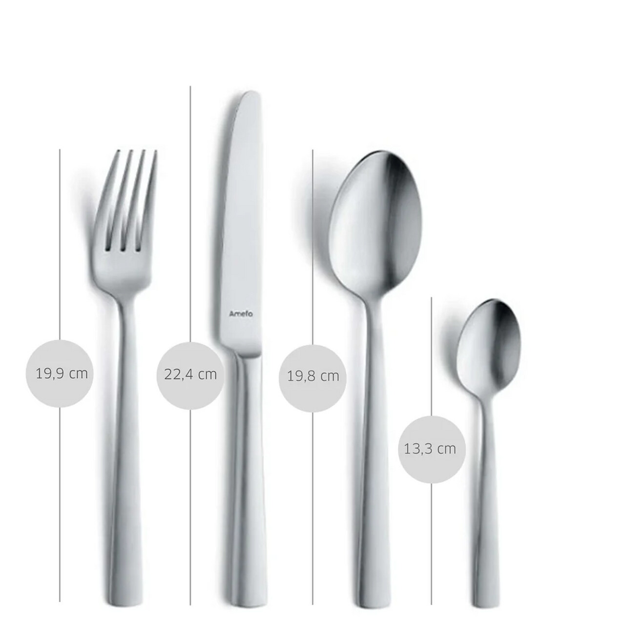Set tacamuri 24 piese Amefa, Ventura, inox 18/10, argintiu — imaginea 8