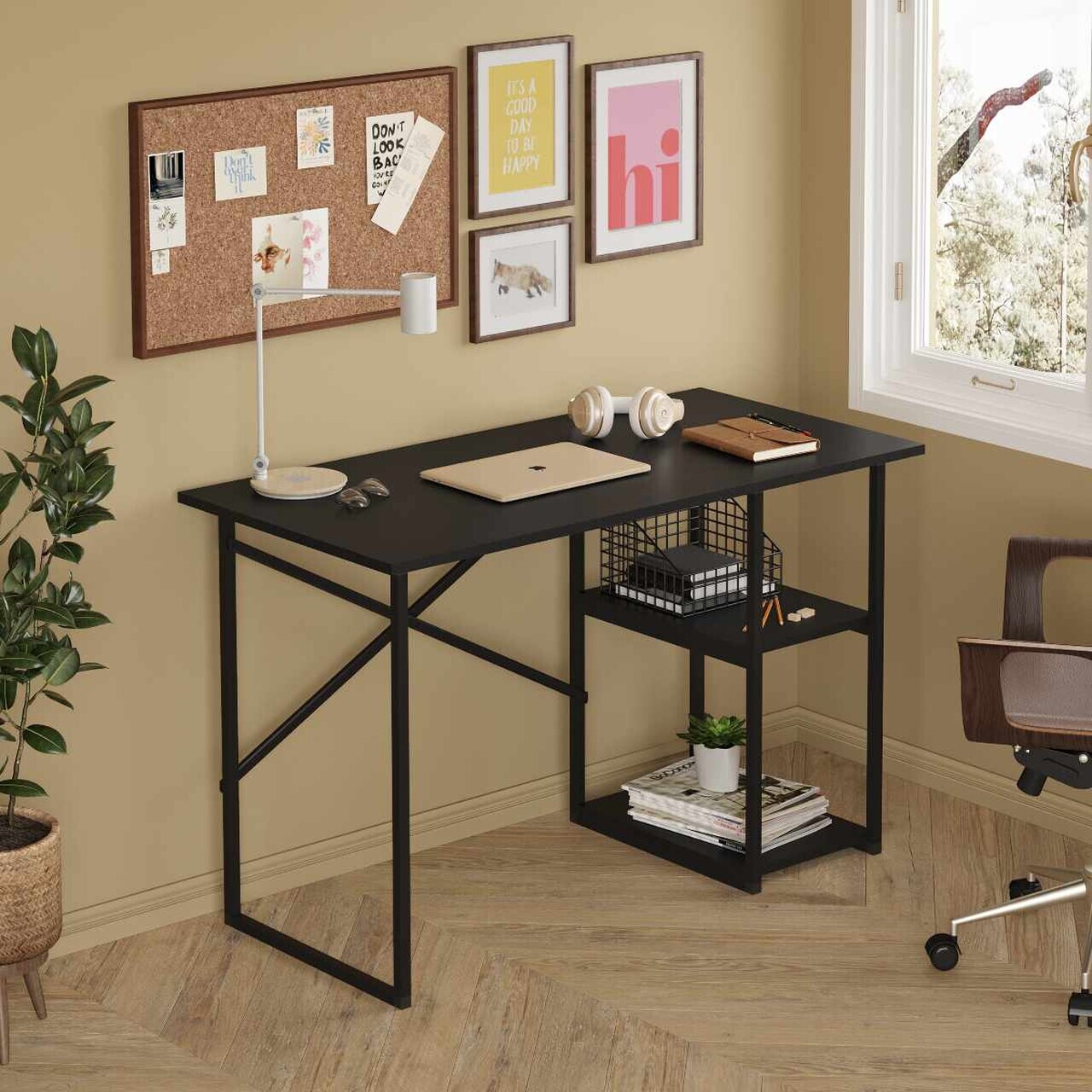 Birou Hanah Home Vienna 120x76x60 cm PAL Negru