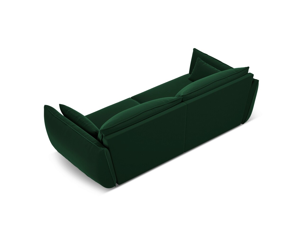 Canapea 3 locuri, Kaelle, Micadoni Home, BL, 208x100x85 cm, catifea, verde bottle - 2 | YEO