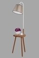 Lampadar cu masuta, Luin, 8273-3, E27, 60 W, metal/lemn/textil