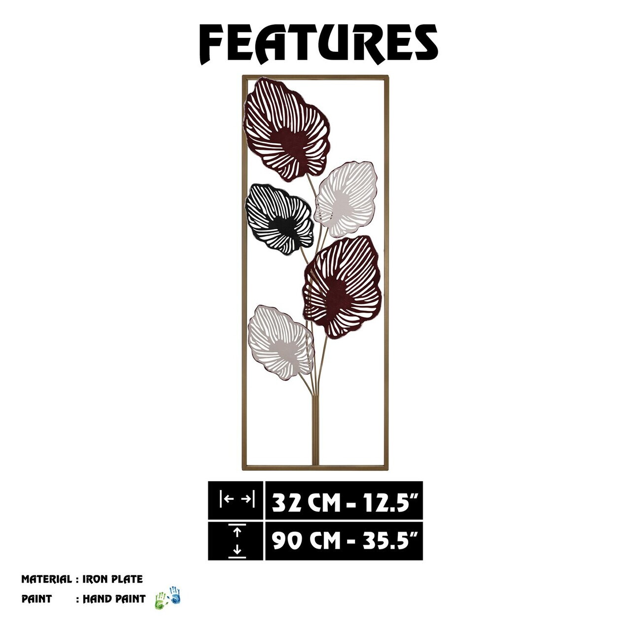 Decoratiune de perete, Umut, Metal, Grosime: 0,6 mm, Multicolor — imaginea 8