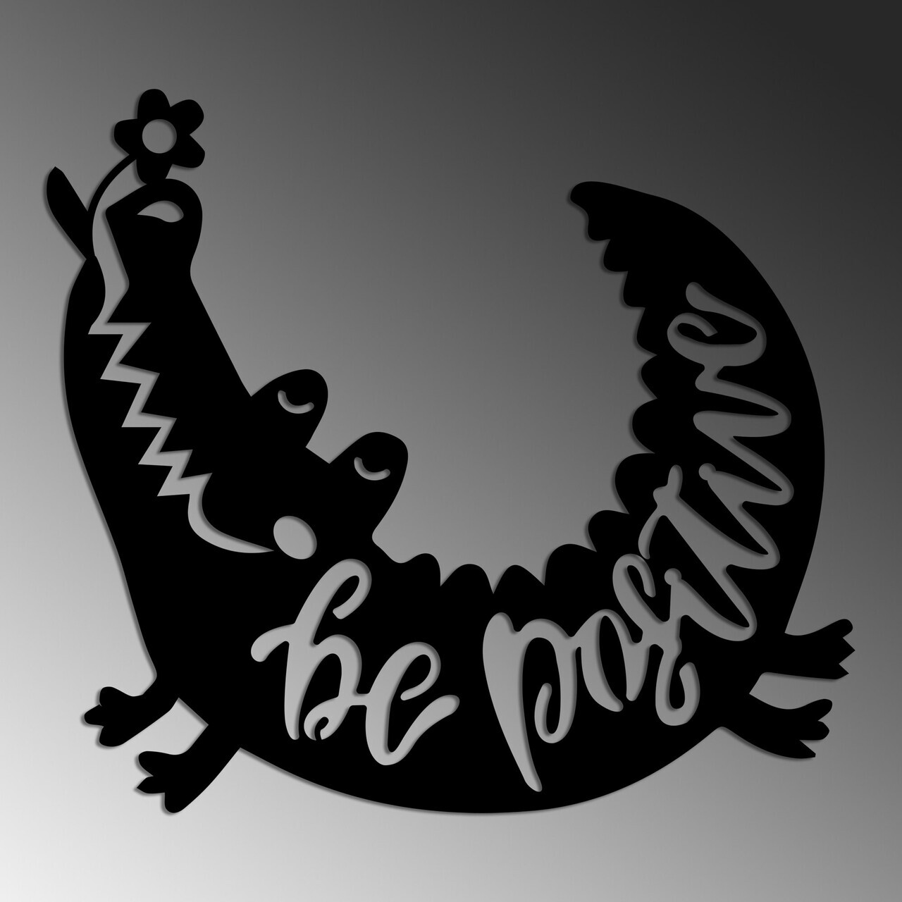 Decoratiune de perete, Be Possitive, Dimensiune: 52 x 46 cm, Negru — imaginea 4