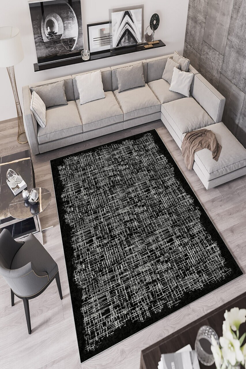 Covor W757 160x230 cm Poliester Negru