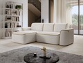Coltar stanga 4 locuri ELTAP, Ume, 287x190x88 cm, lemn/poliester, alb/galben