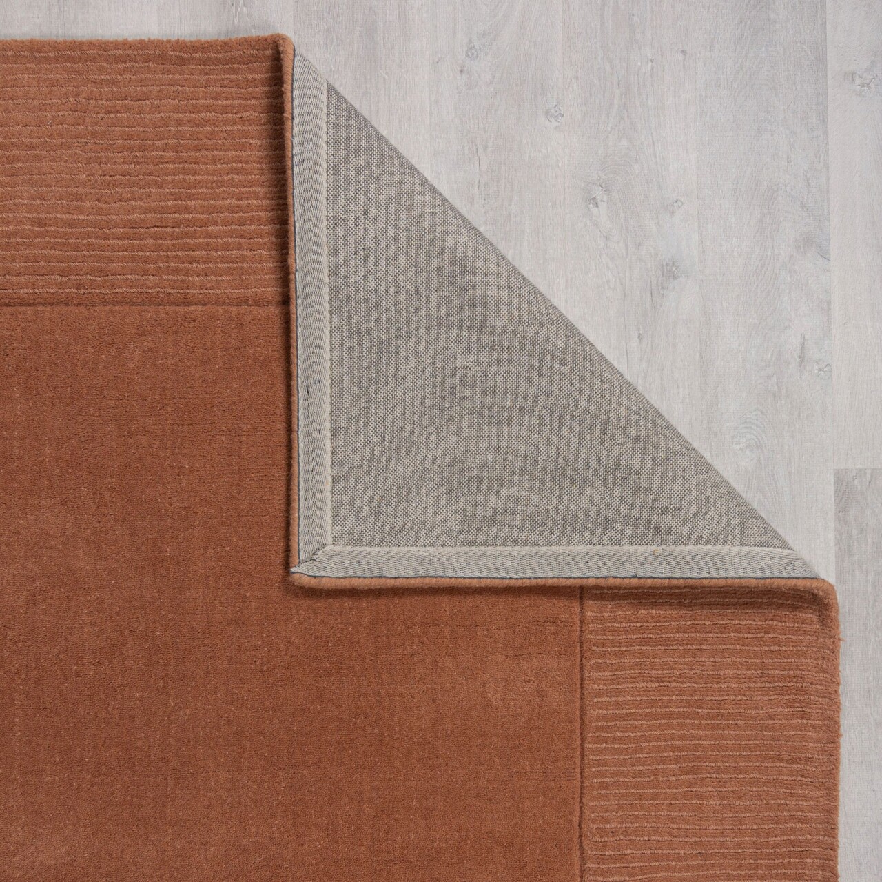 Covor Textured Border Orange, Flair Rugs, 120x170 cm, lana, portocaliu