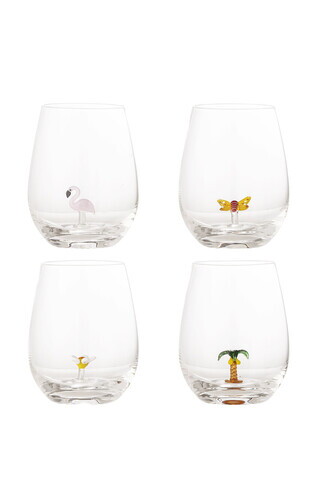Set 4 pahare, Bloomingville, Misa Holiday, 9x12 cm, 560 ml, sticla, transparent