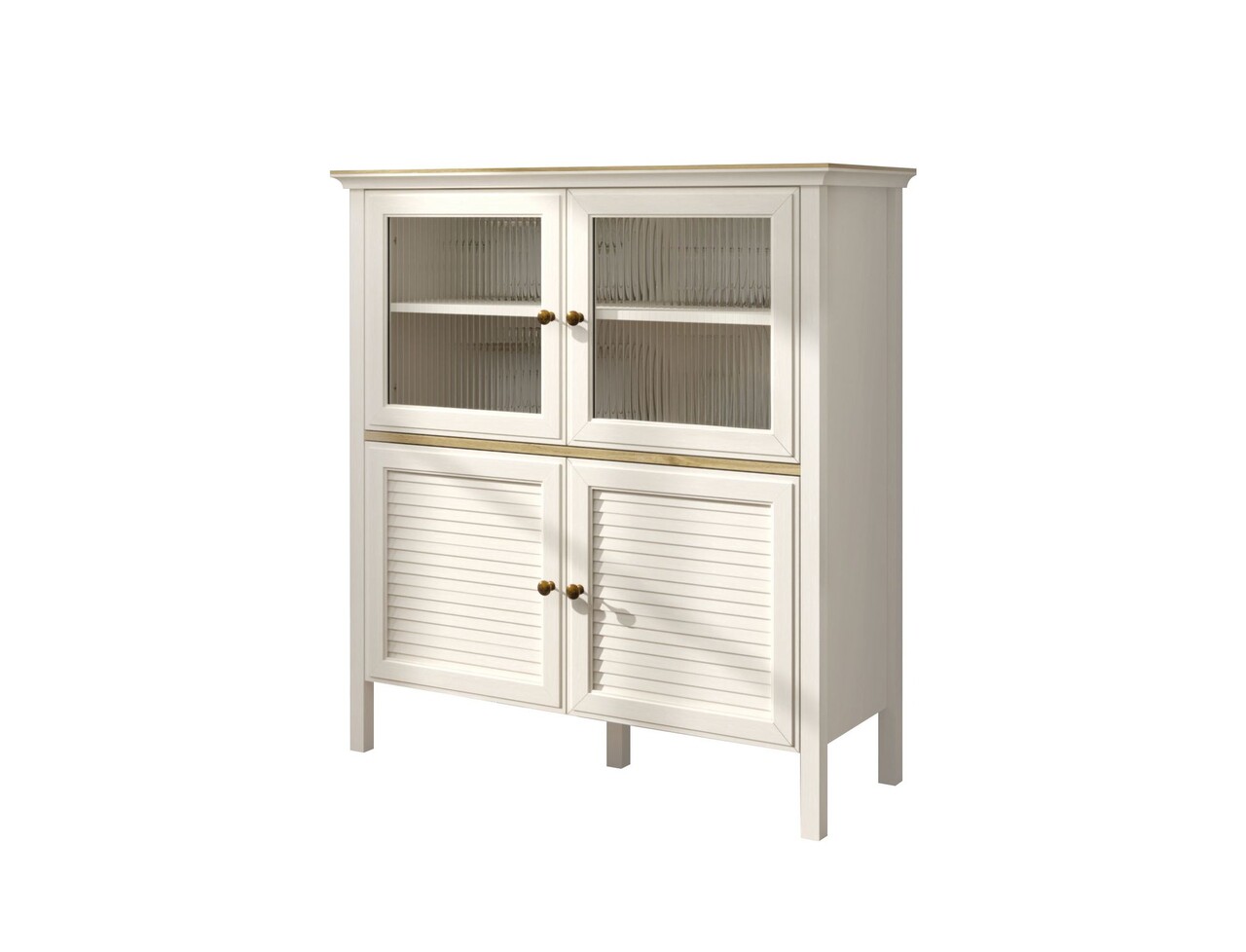 Dulap multifunctional, Hanah Home, FRN-21022, 110.4x120x44.2 cm, PAL, Crem / Stejar