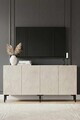 Consola, Hanah Home, Didema 150, 150x79x32 cm, Alb / Travertin