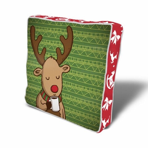 Perna decorativa Deer, Christmas, 43×43 cm, policoton, multicolor Christmas