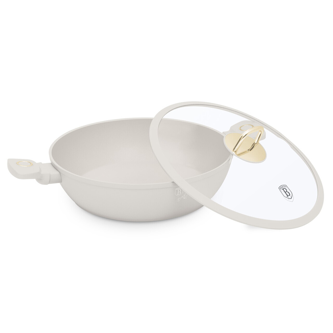 Oala cu capac Berlinger Haus, Sahara, 30 cm, 4.5 L, aluminiu forjat, crem mat - imagine 8