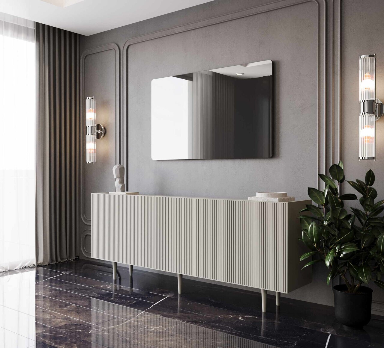 Consola, Hanah Home, Capella 180, 180x60x40 cm, MDF, Gresie - view 2