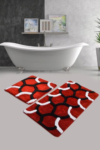 Set covoraș de baie (2 bucăți), chilai, elegant, fibre acrilice, multicolor