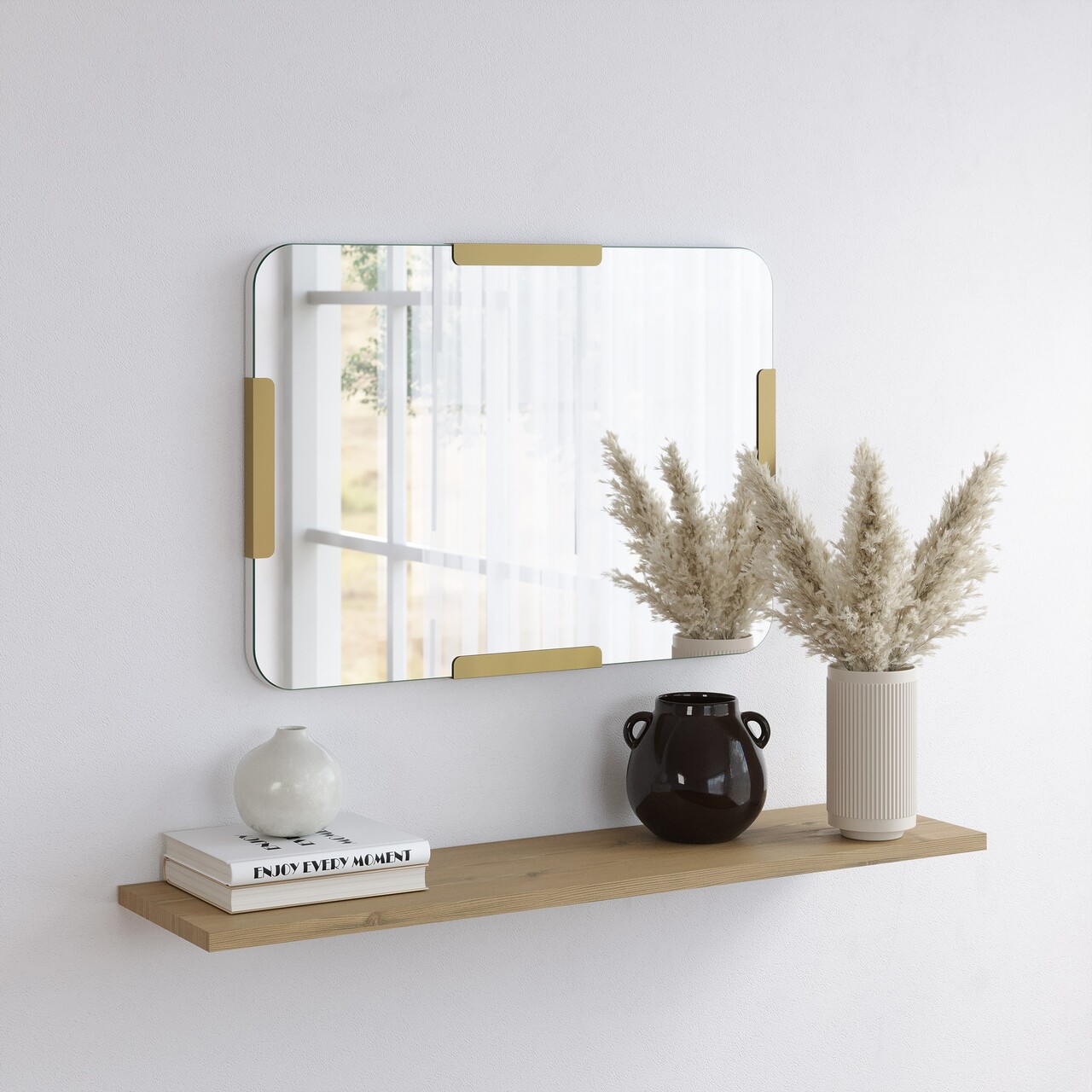Oglinda decorativa, Neostill, Pera, 50x70 cm, Metal, Auriu - 1 | YEO