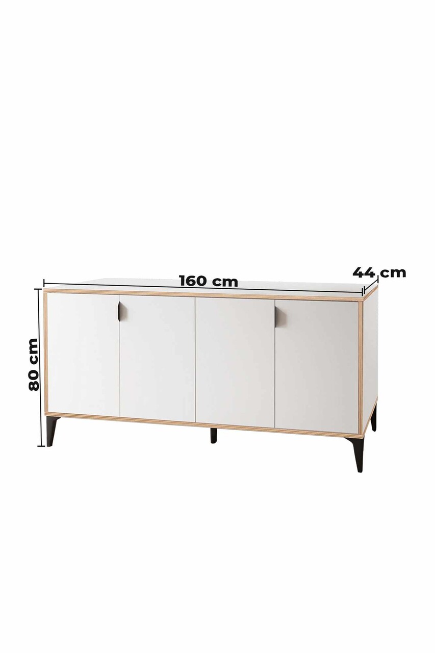 Bufet, Hanah Home, Arden, 160x80x44 cm, Alb - imagine 9