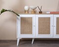 Consola, Wolina, Mount, 80x180x41 cm, MDF , Alb / Stejar