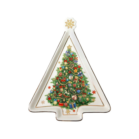 Platou servire, Christmas, Brandani, 16x21.5 cm, portelan New Bone China