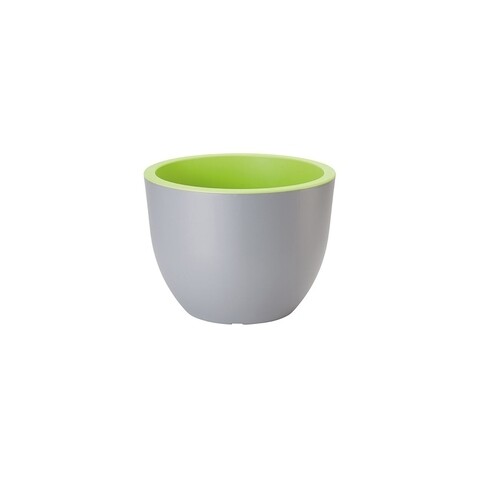 Ghiveci Muna 30 cm, gri inchis/verde deschis
