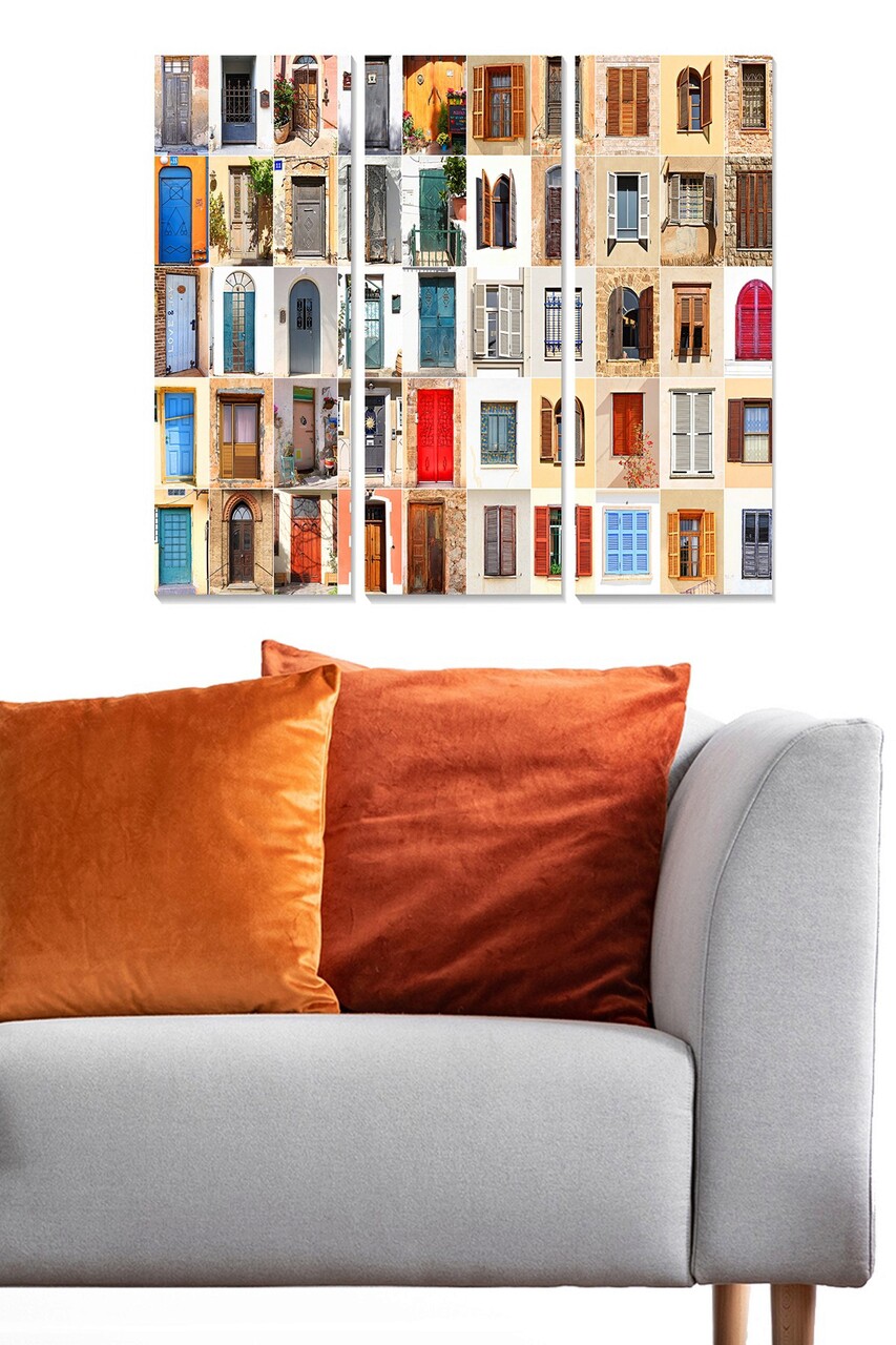 Tablou decorativ MDF MDF156842897 MDF Dimensiune: 20 x 50 cm (3 bucăți) Multicolor
