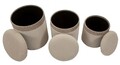 Set 3 taburete cu spatiu de depozitare Cream, Mauro Ferretti, 40.5x49.5 cm, MDF/poliester, crem