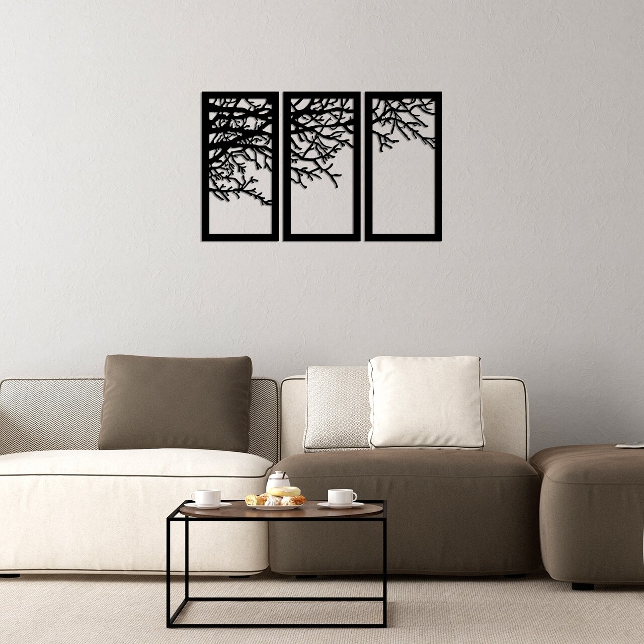Set 3 decoratiuni de perete, Tree 11, Tanelorn, 112x70 cm, metal - 2 | YEO