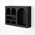 Raft de perete, Evila Originals, Cry003-S, 35x23x6 cm, Lemn masiv, Negru