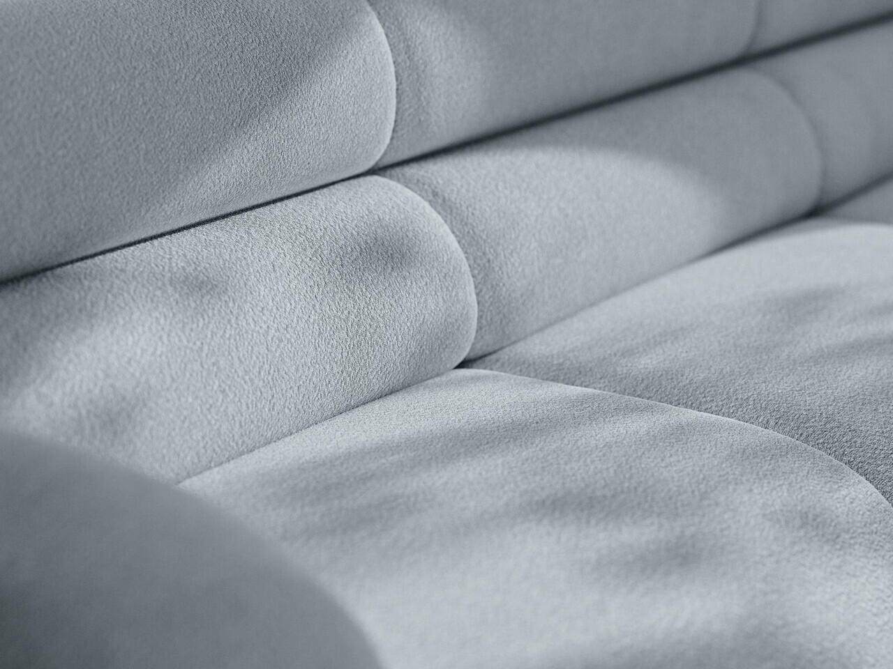Coltar dreapta 5 locuri, Neo, Micadoni Home, 295x210x83 cm, tesatura Boucle, albastru deschis — imaginea 5