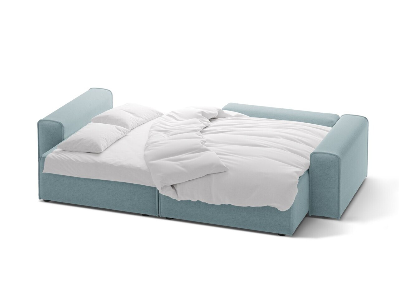 Coltar extensibil dreapta 3 locuri, Victor, Micadoni Home, 246x148x83 cm, tesatura structurata, albastru deschis — imaginea 3