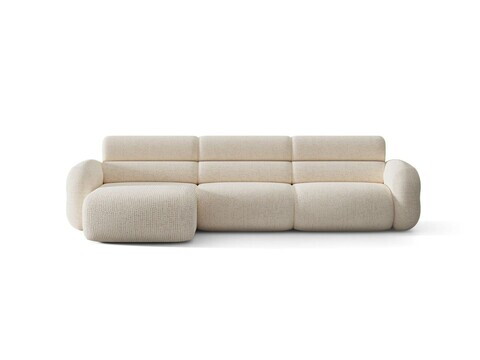 Coltar stanga 4 locuri, Neo, Micadoni Home, 305x165x83 cm, tesatura Chenille Silencio, bej deschis